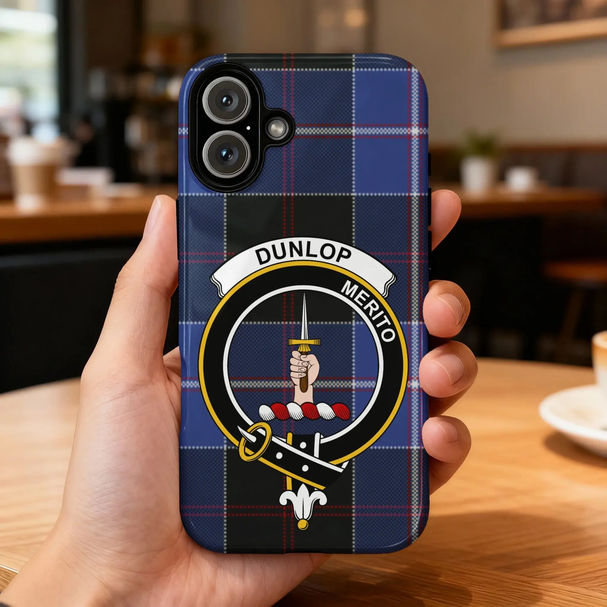 Dunlop Merito Crest Tartan Style Phone Case