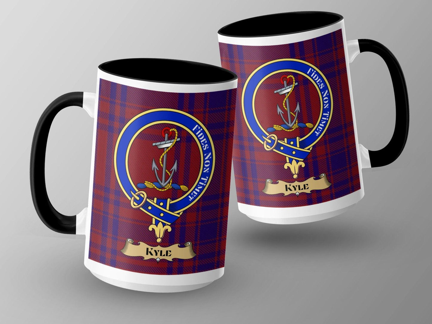 Scottish Clan Kyle Tartan Plaid Design Crest Mug - Living Stone Gifts