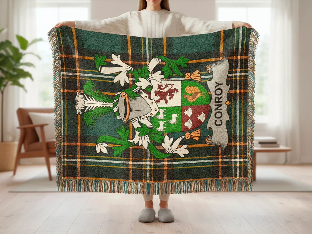 Conroy Crest Plaid Fringe Throw product type