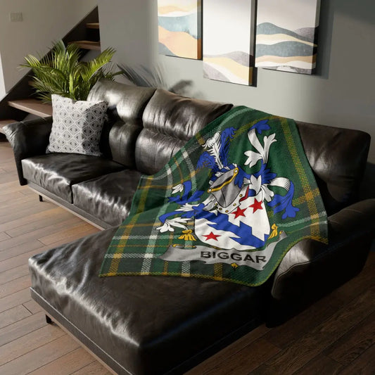 Biggar Family Crest Tartan Blanket Cozy Throw Product