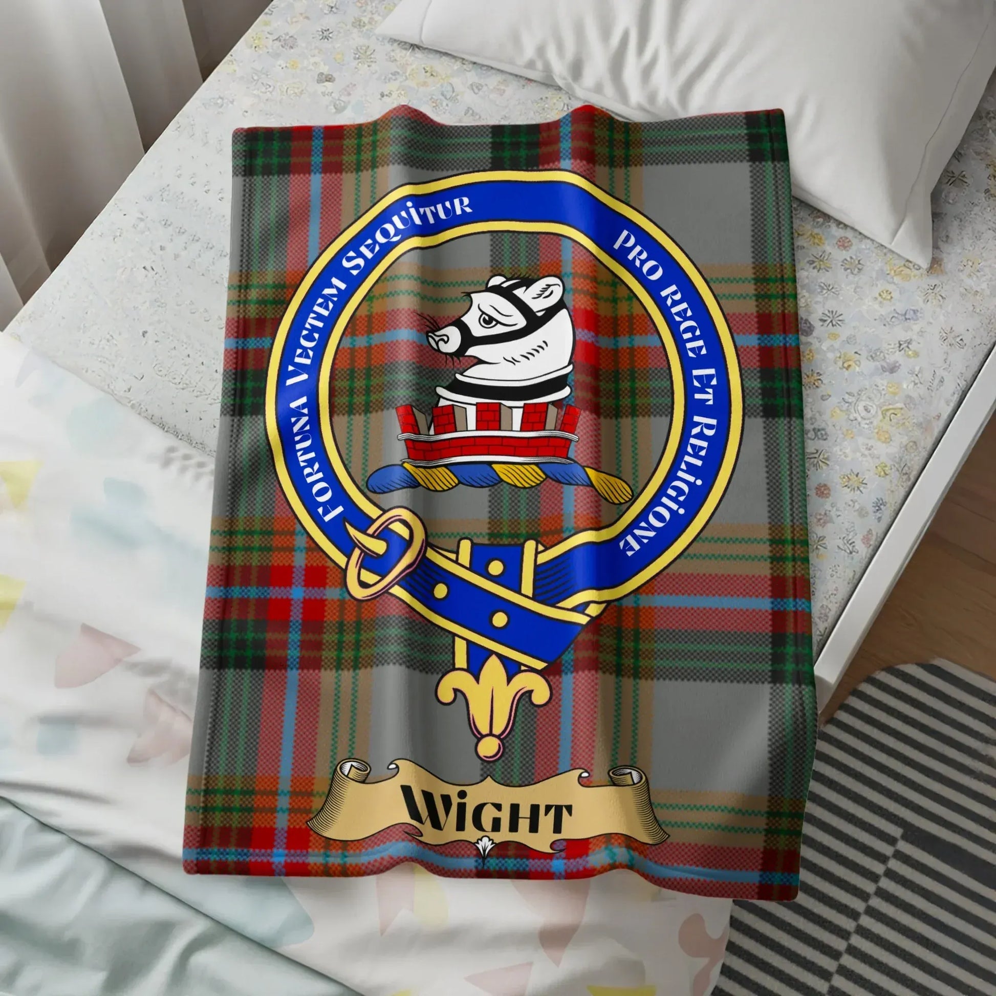 Tartan Clan Wight Crest Blanket Design product