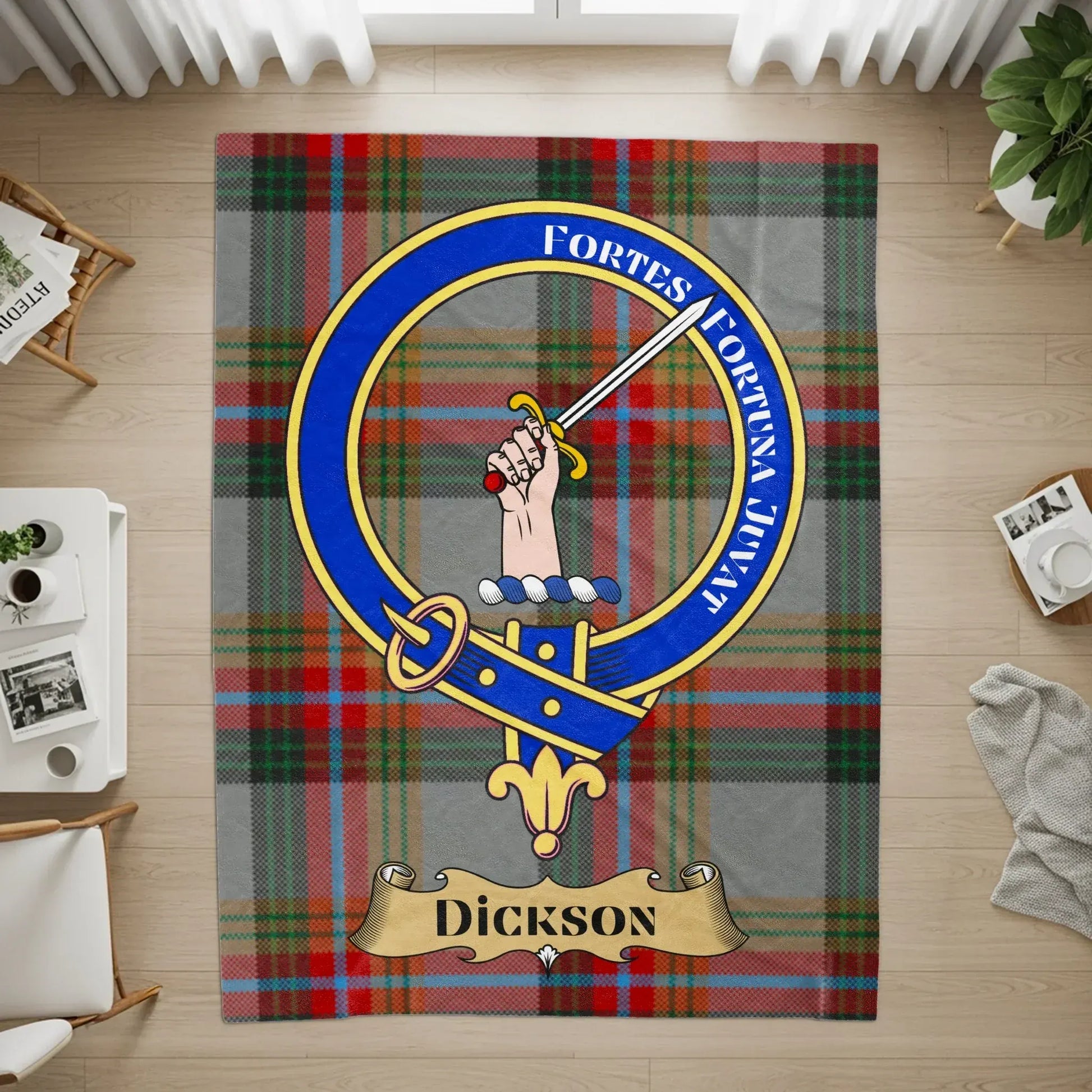 Fortes Fortuna Juvat Dickson Plaid Family Crest product type