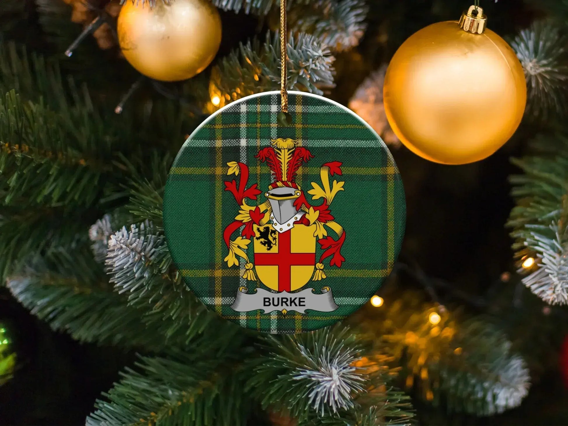 Scottish Tartan Personalized Burke Family Ornament product
