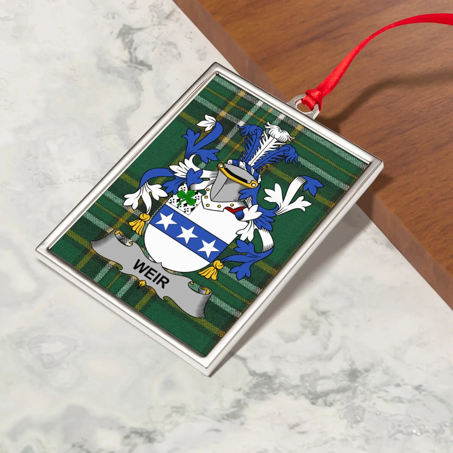 Custom Weir Family Crest Coat of Arms Ornament product type