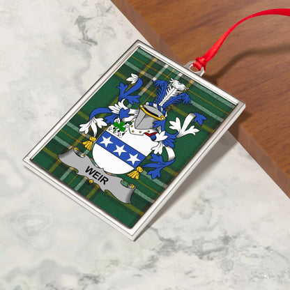 Custom Weir Family Crest Coat of Arms Ornament product type