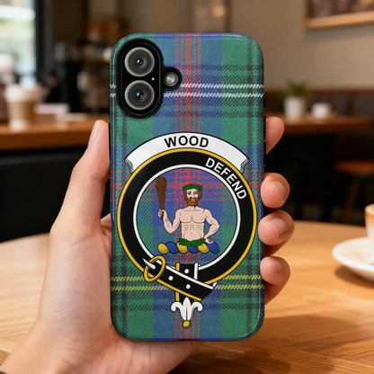 Wood Defend Tartan Clan Crest iPhone Case