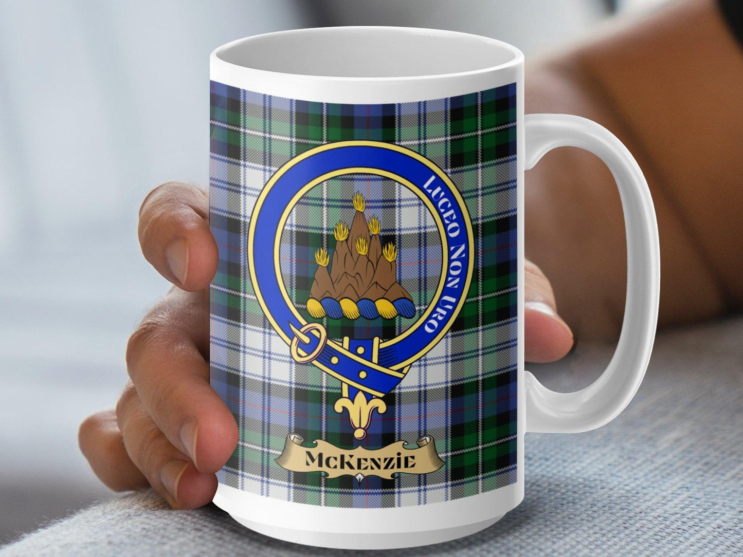 McKenzie Clan Crest Design Scottish Tartan Plaid Mug - Living Stone Gifts