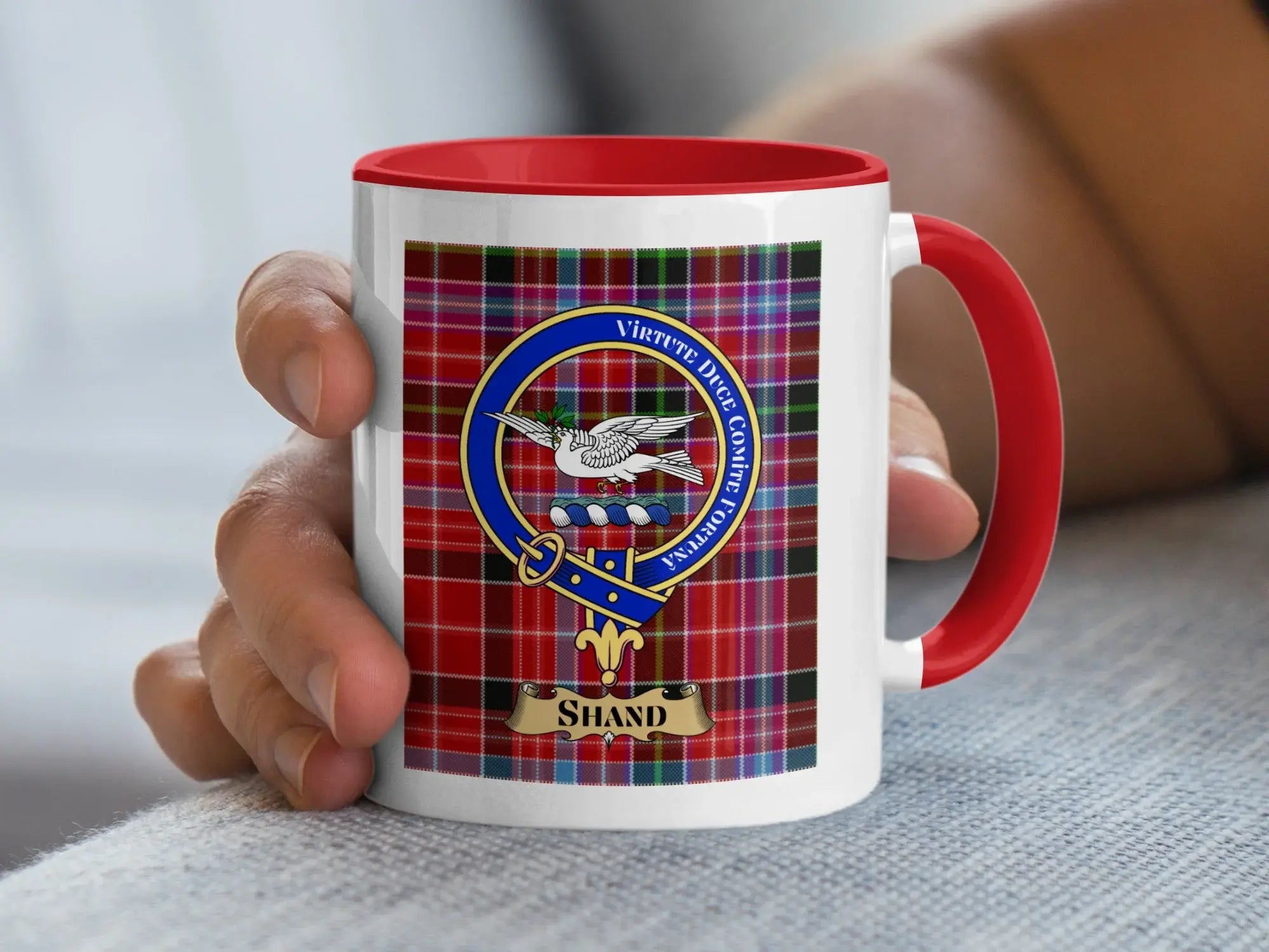 Shand family crest ceramic mug for everyday coffee and tea