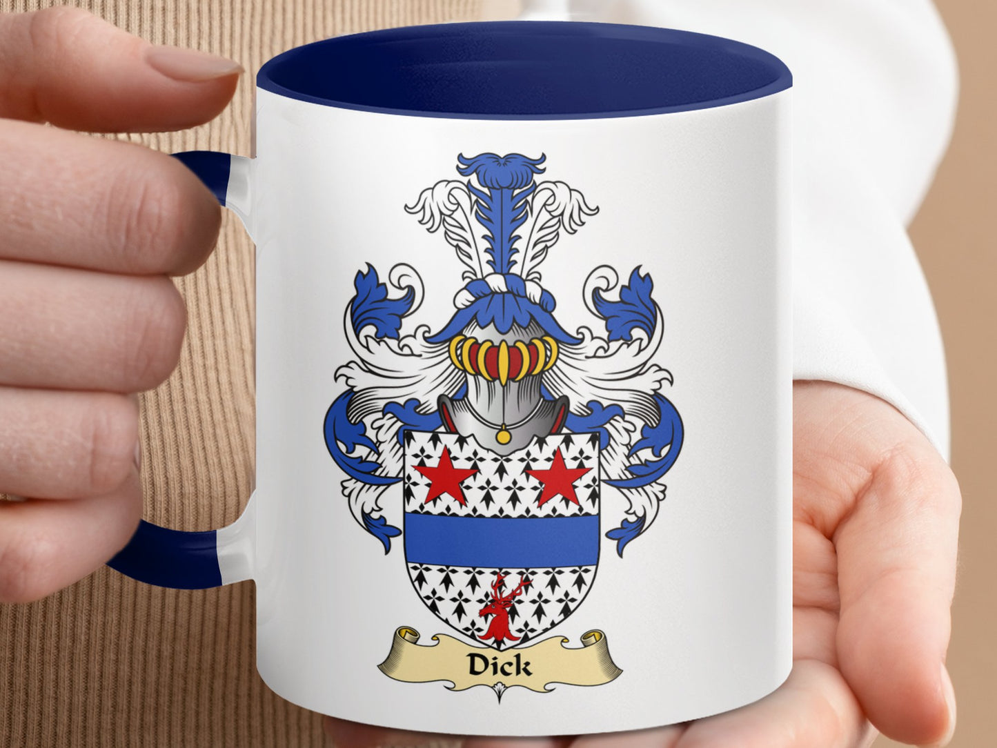 Clan Dick Scottish Coat of Arms Accent Coffee Mug - Living Stone Gifts