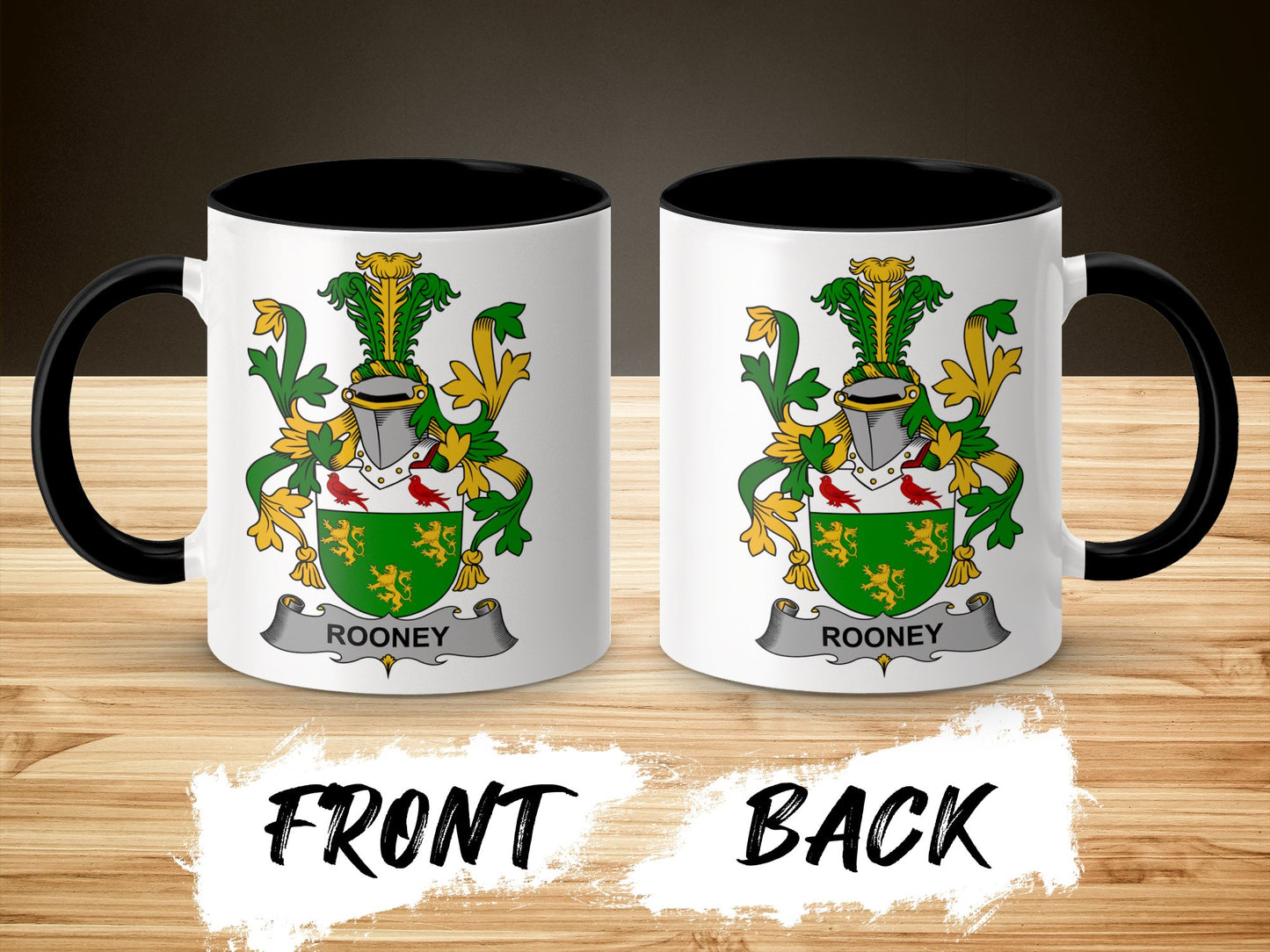 Rooney Surname Irish Cost of Arms Mug - Living Stone Gifts