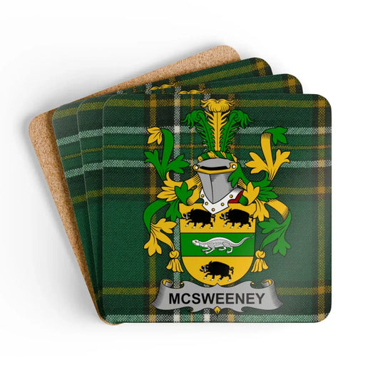 Green McSweeney Family Coat of Arms Square Coasters product
