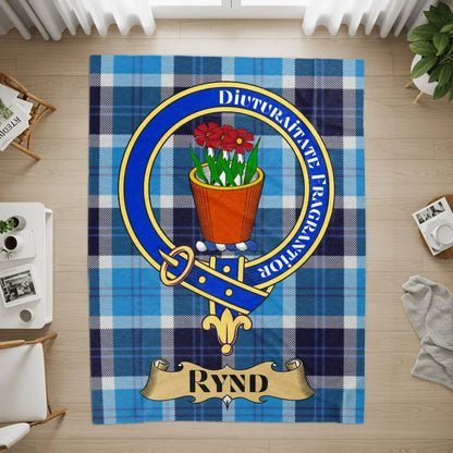 Blue and White Plaid Tartan Family Crest Rug product type