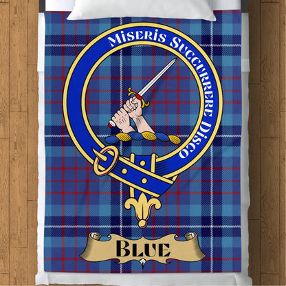 Miseris Succurrere Disco Scottish Tartan Crest Throw Blanket - Living Stone Gifts