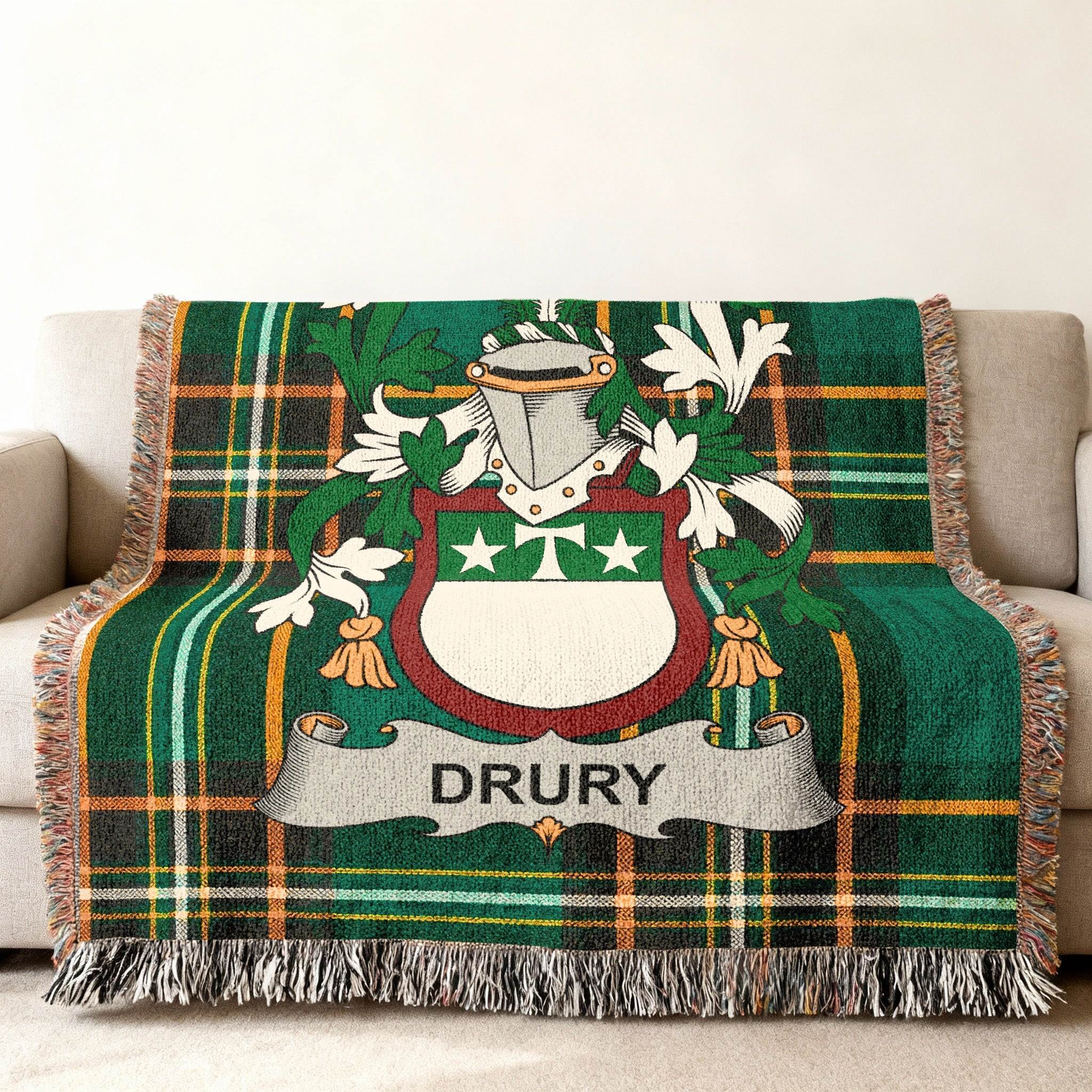 Drury Coat Arms Plaid Design Throw Blanket product type