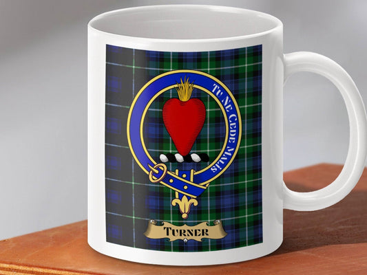 Clan Turner Tartan Crest White Ceramic Mug product