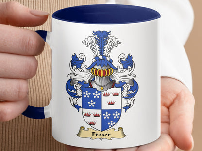 Clan Fraser Scottish Coat of Arms Accent Coffee Mug - Living Stone Gifts