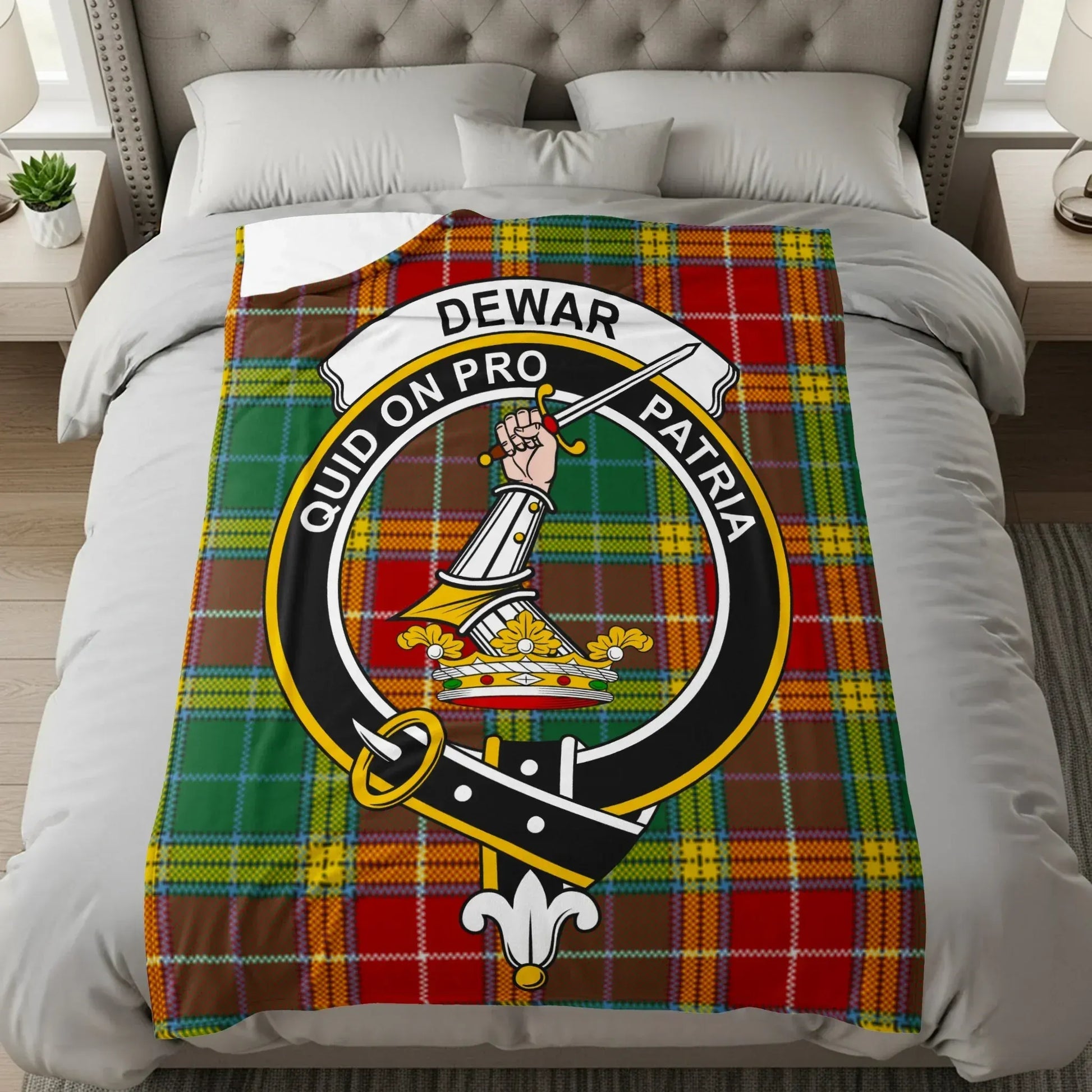 Scottish Clan Crest Tartan Design Throw Blanket product