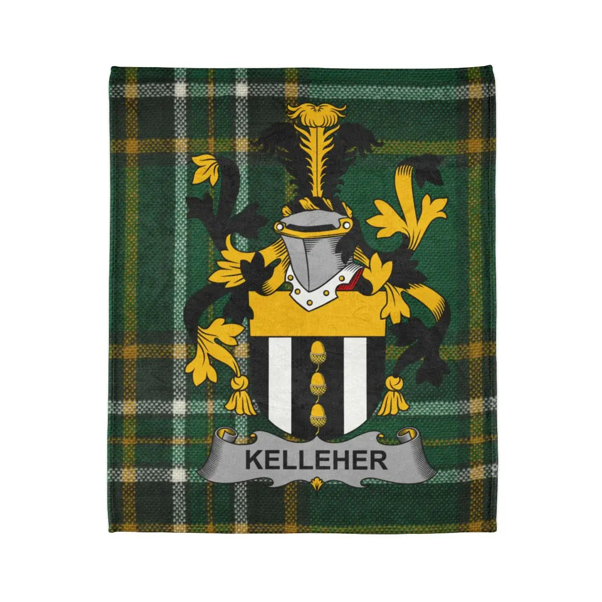 Kelleher Family Crest Plaid Throw Blanket product type