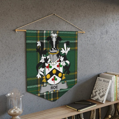 Roe Family Crest Plaid Display Banner product