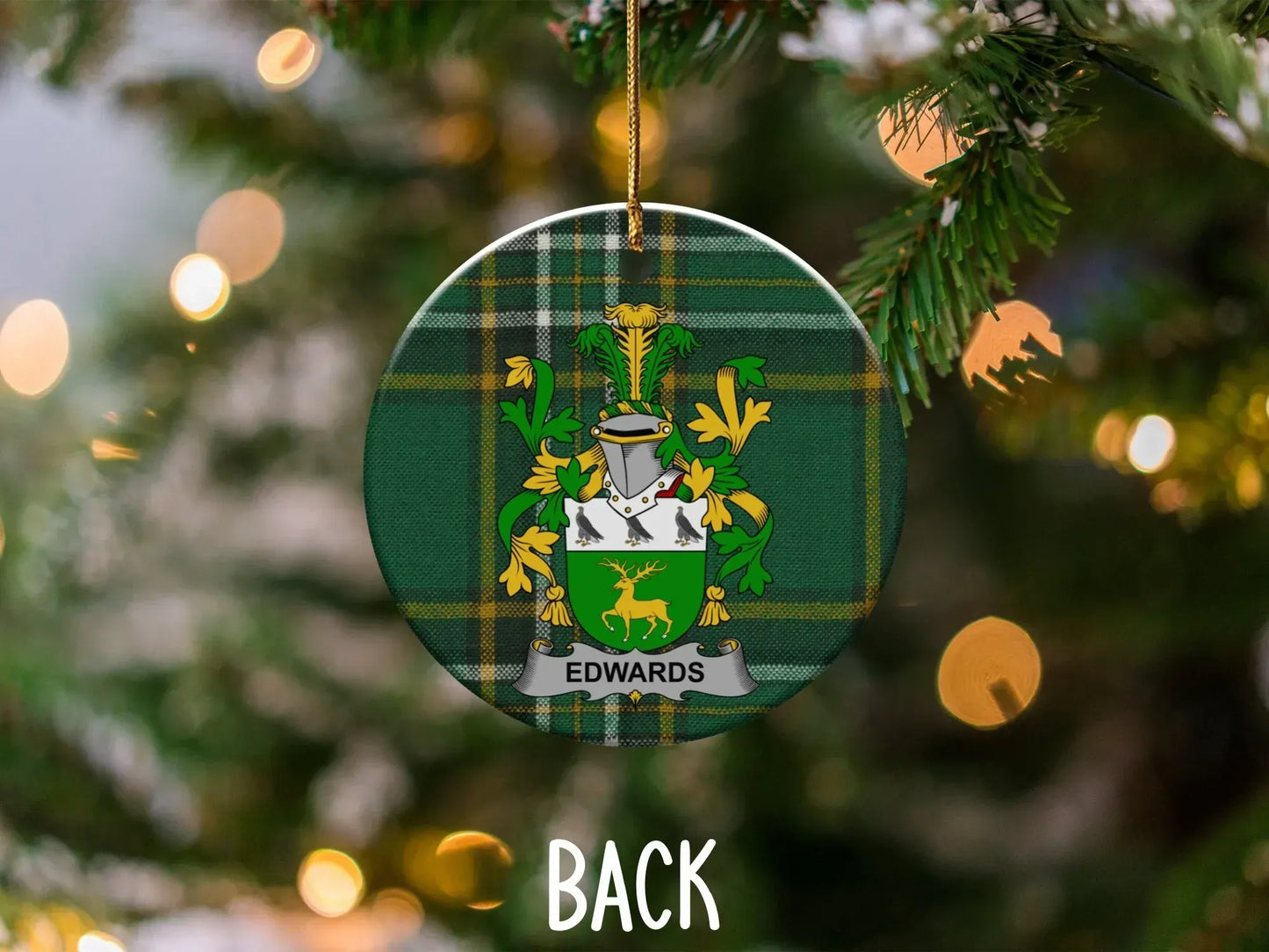 Custom Edwards Family Crest Ornament product type