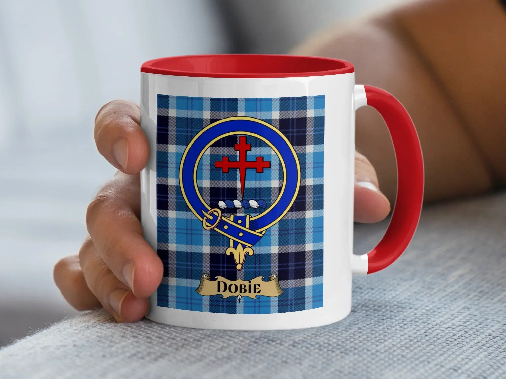 Dobie family crest ceramic mug for everyday coffee and tea
