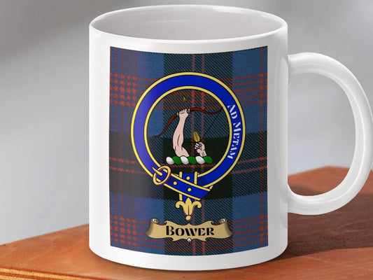 Bower Clan Crest Tartan Design Ceramic Coffee Mug product