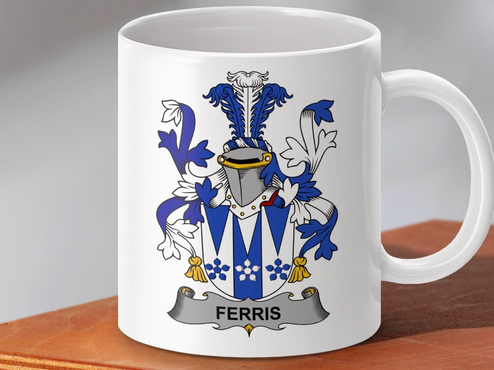 Ferris Surname Irish Family Crest Mug - Celtic Ancestry Gifts