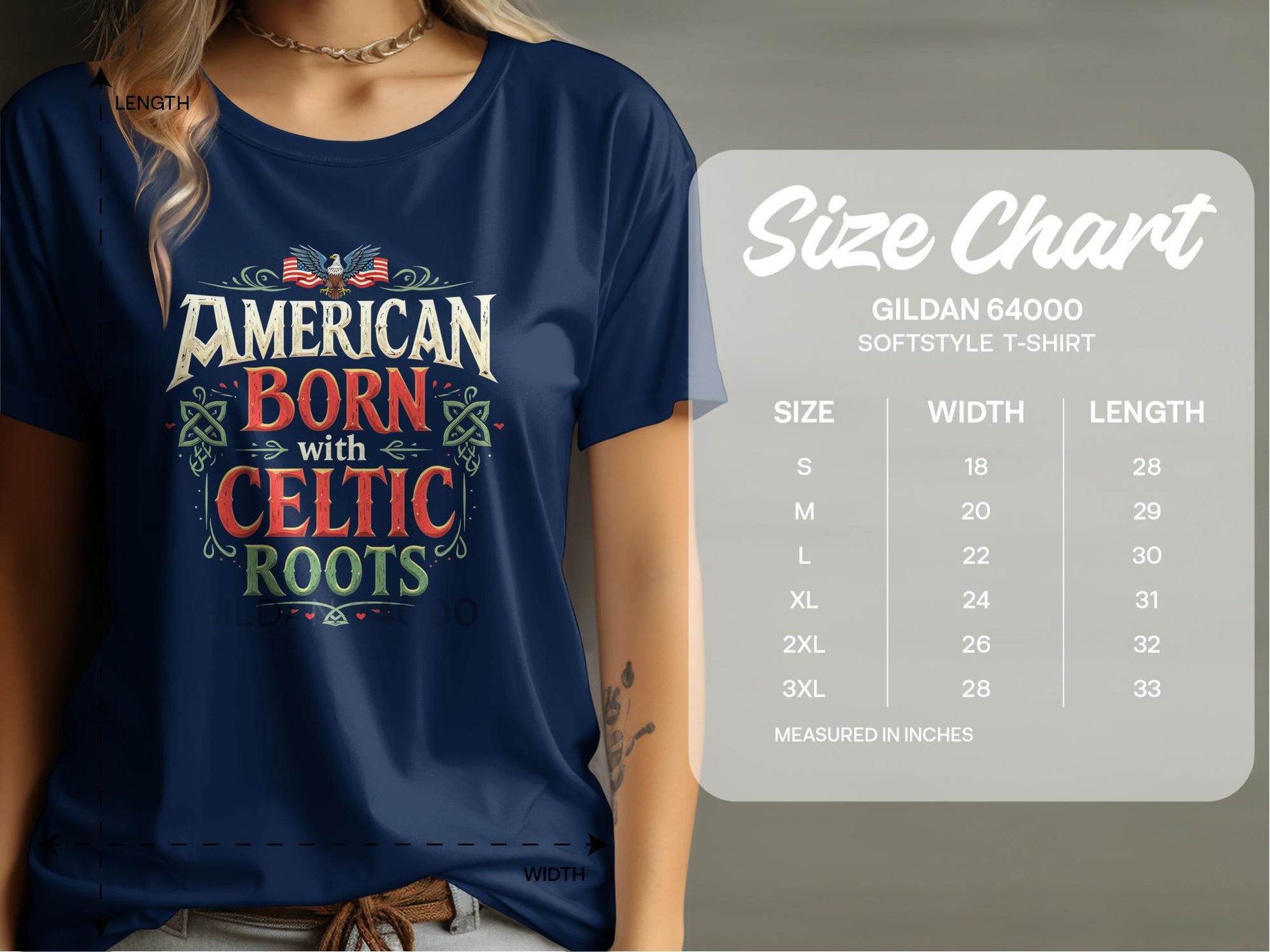 American Born with Celtic Roots Classic Graphic T-Shirt - Living Stone Gifts