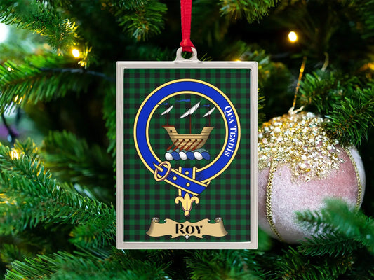Holiday Plaid Pattern with Crest Ornament product