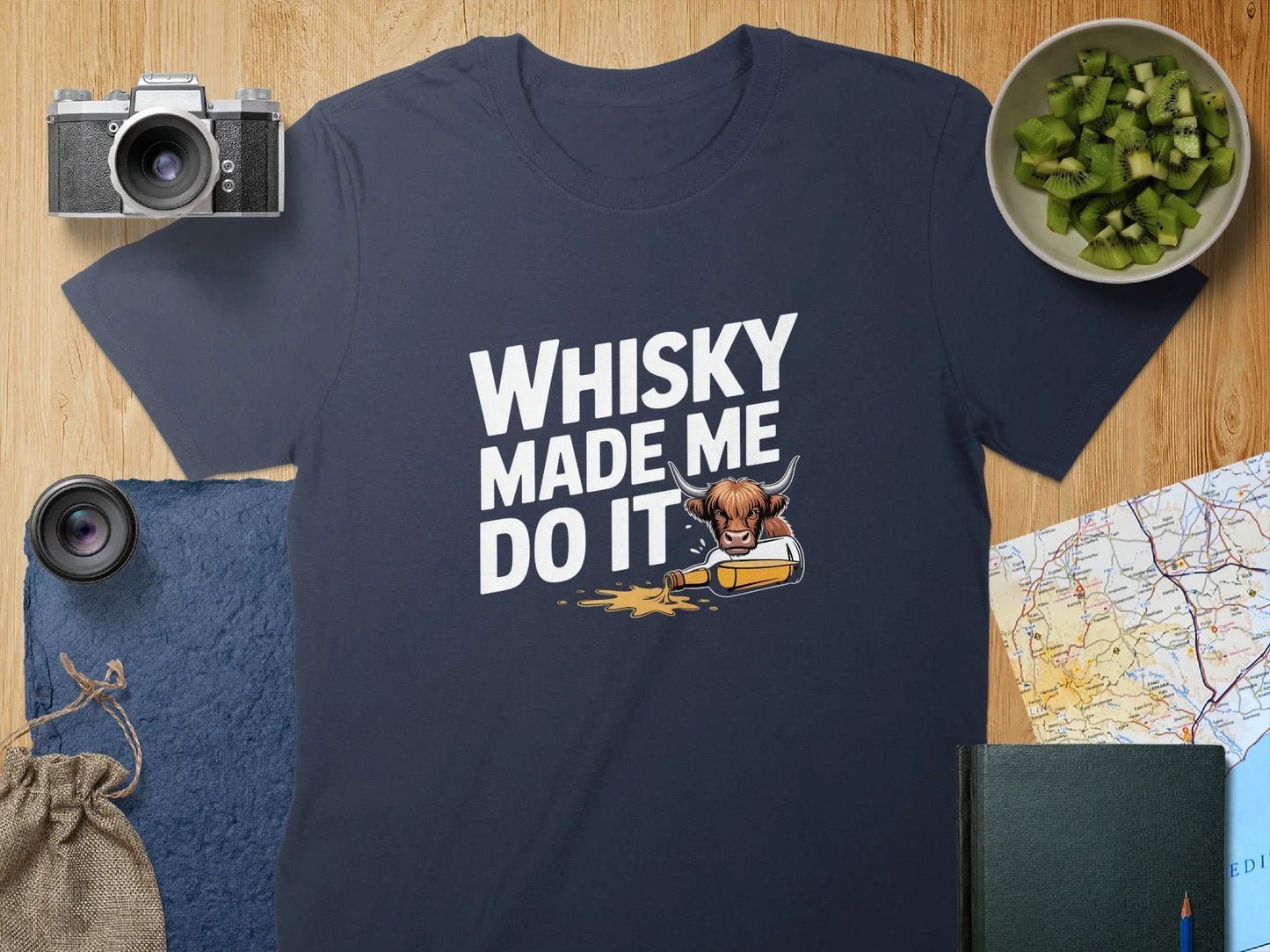 Whisky Made Me Do It Funny Graphic T-Shirt product type