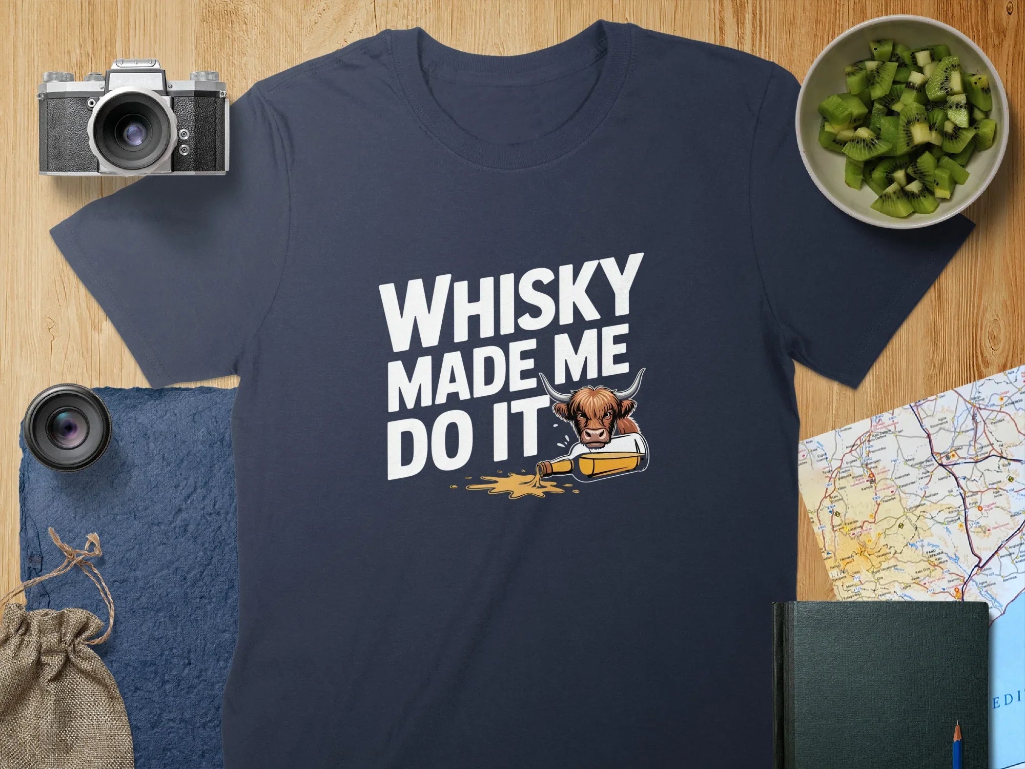 Whisky Made Me Do It Funny Graphic T-Shirt product type