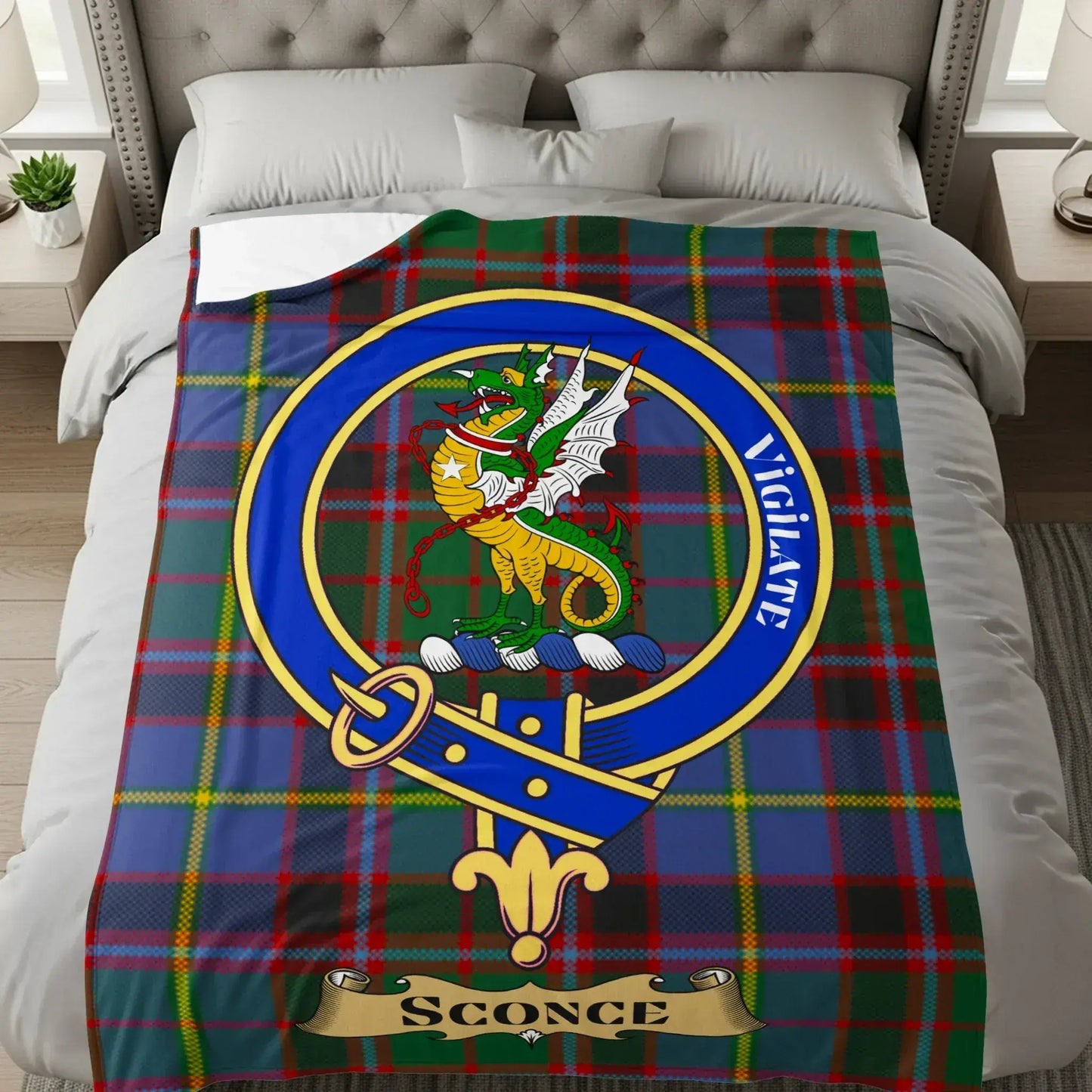 Vigilance Sconce Tartan Plaid Throw Blanket product