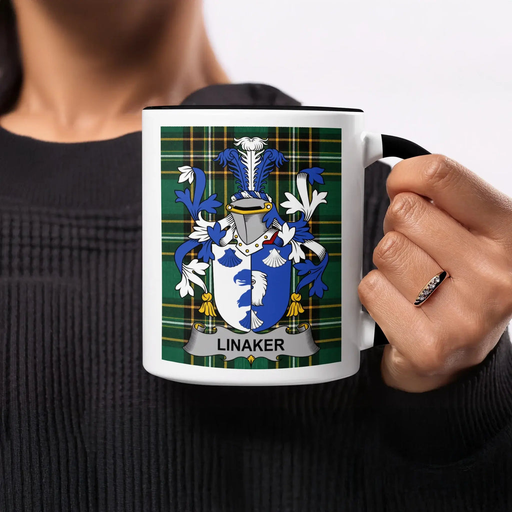 Linaker Irish heritage mug with black handle and interior