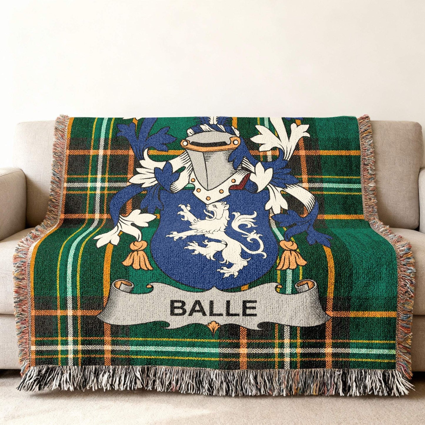 BALLE Plaid Family Crest Heraldry Throw product type