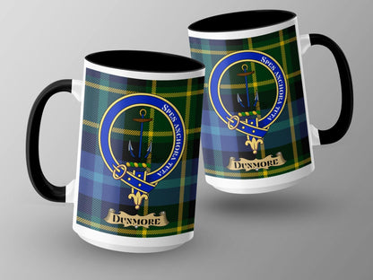 Dunmore Clan Plaid Crest Mug for Scottish Heritage - Living Stone Gifts