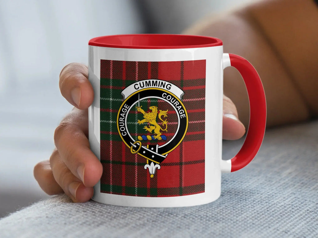 Cumming Clan Courage Red Tartan Coffee Mug