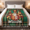 Downey Family Crest Green Plaid Tartan Throw Blanket product type