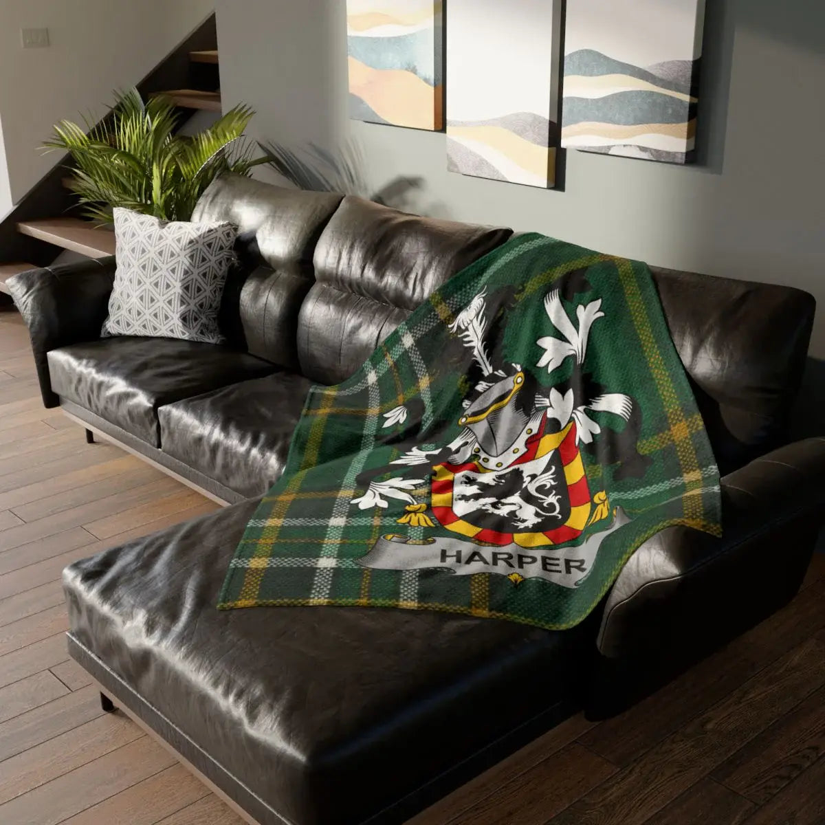 Harper Family Crest Plaid Design Blanket product