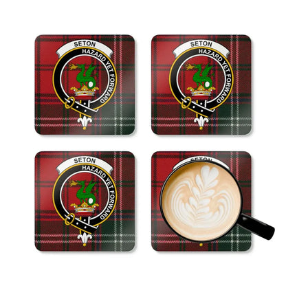 Seton Hazard Yet Forward Red Tartan Coaster product