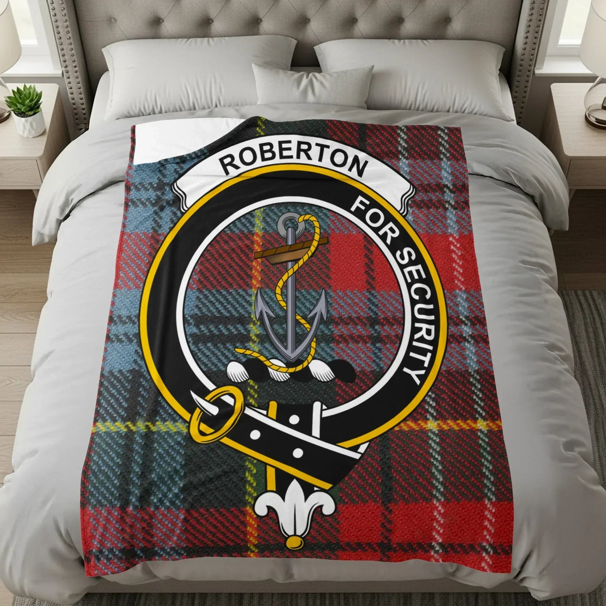Robertson For Security Emblem on Plaid Blanket product