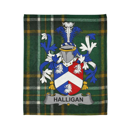 Halligan Coat of Arms Family Crest Plaid Blanket product