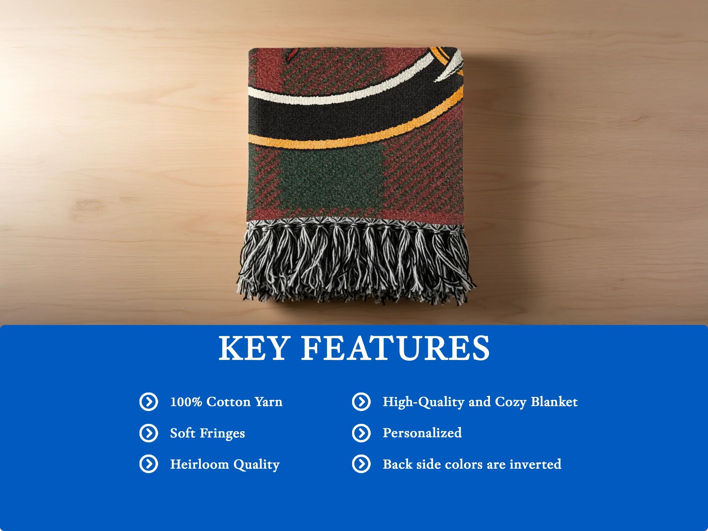 MacGregor clan tartan woven blanket high-quality with soft fringes — 100% cotton