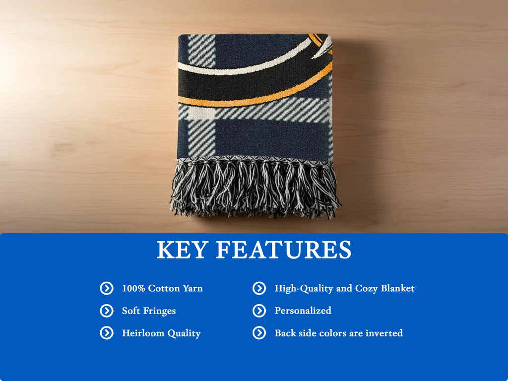 High-Quality Heirloom Blanket with Soft Fringes Personalized