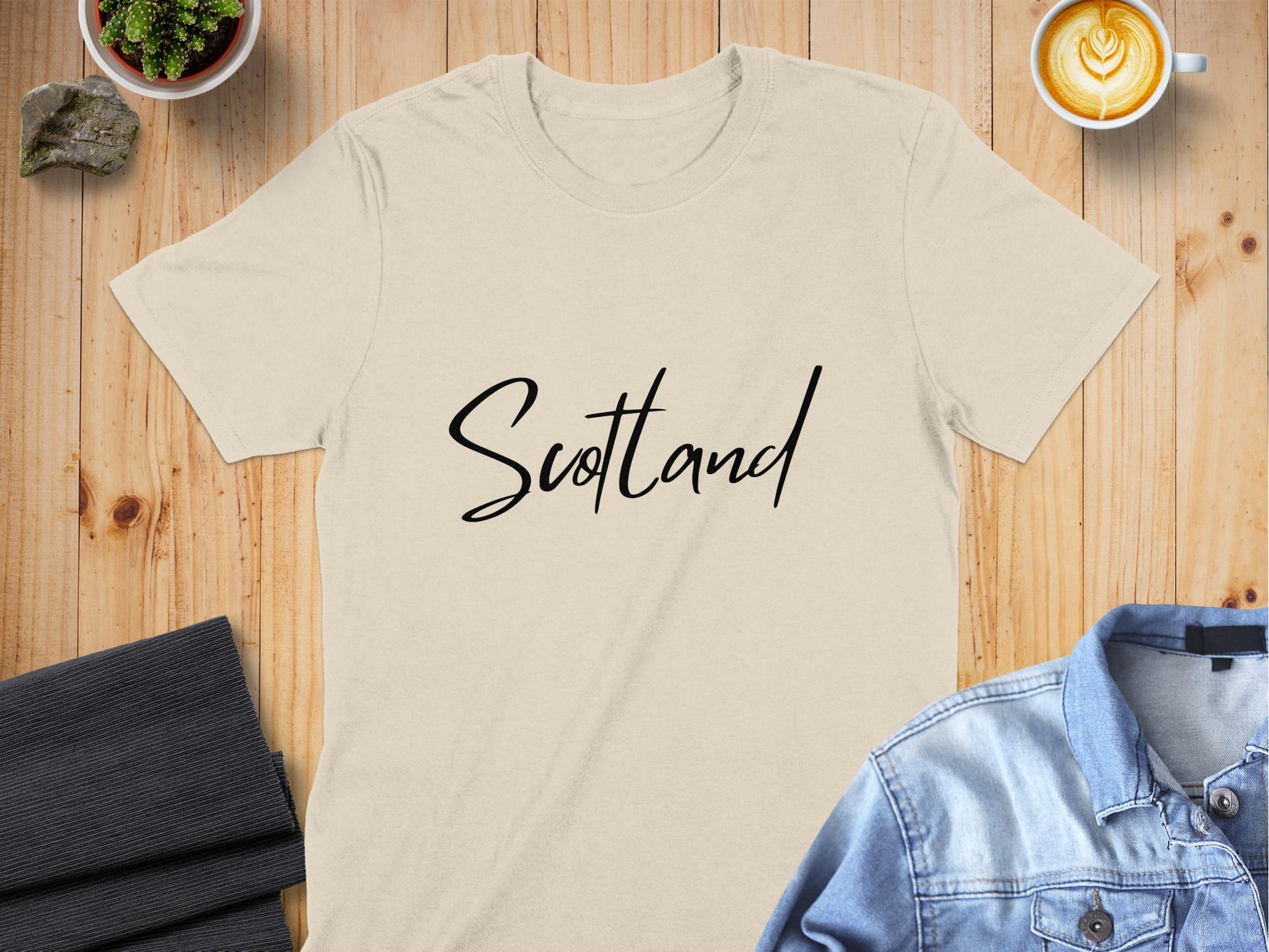 Scotland Script Stylish Typography Printed T-Shirt - Living Stone Gifts