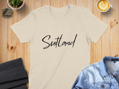 Scotland Script Stylish Typography Printed T-Shirt - Living Stone Gifts