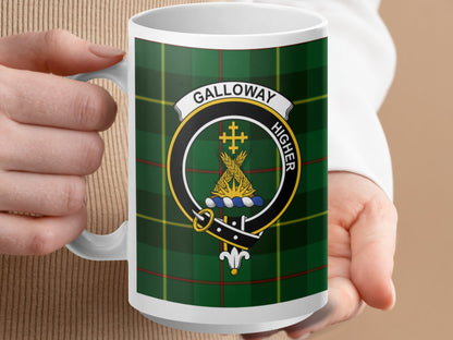 Clan Galloway Scottish Tartan Crest Mug - Living Stone Gifts