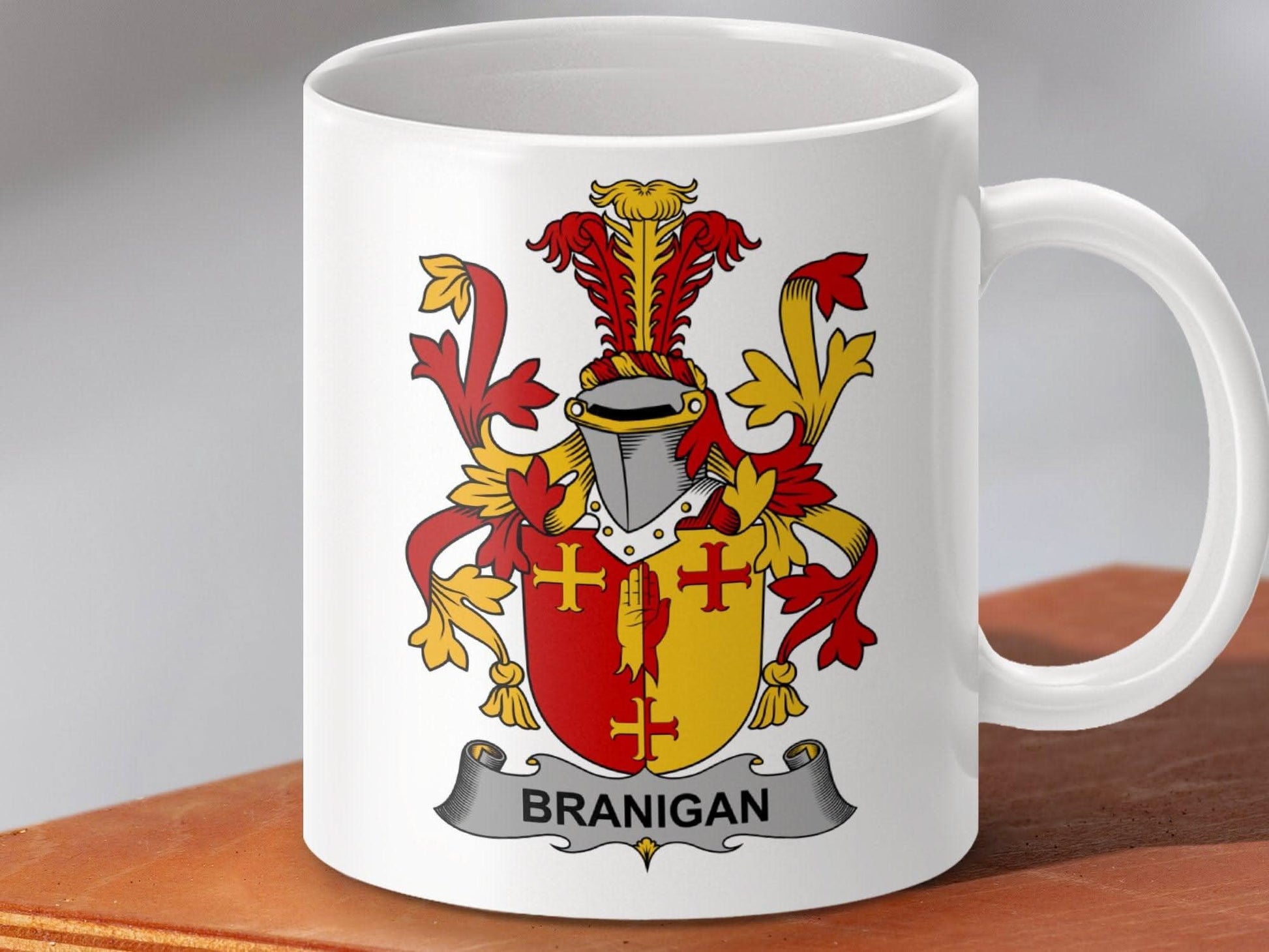 Branigan Surname Irish Family Crest Heritage Pride Mug - Celtic Ancestry Gifts