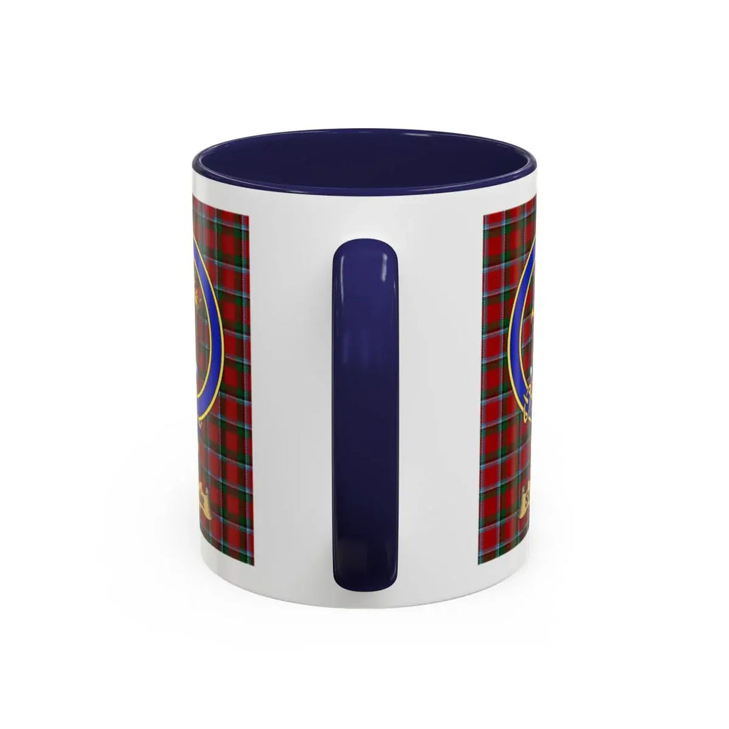 Vintage Red and Blue Plaid Ceramic Coffee Mug