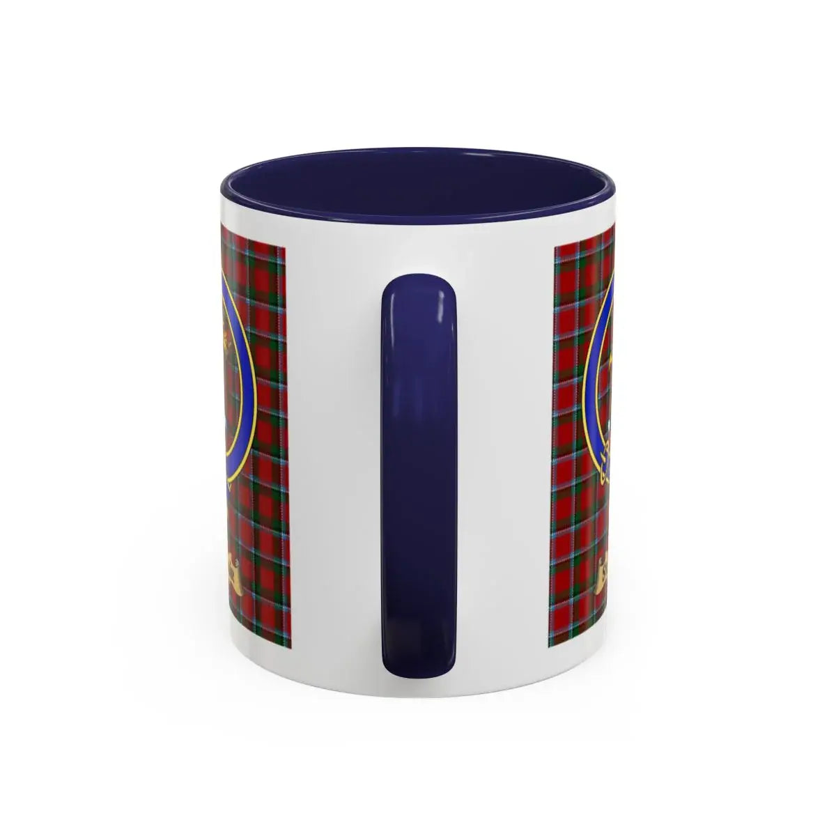 Vintage Red and Blue Plaid Ceramic Coffee Mug
