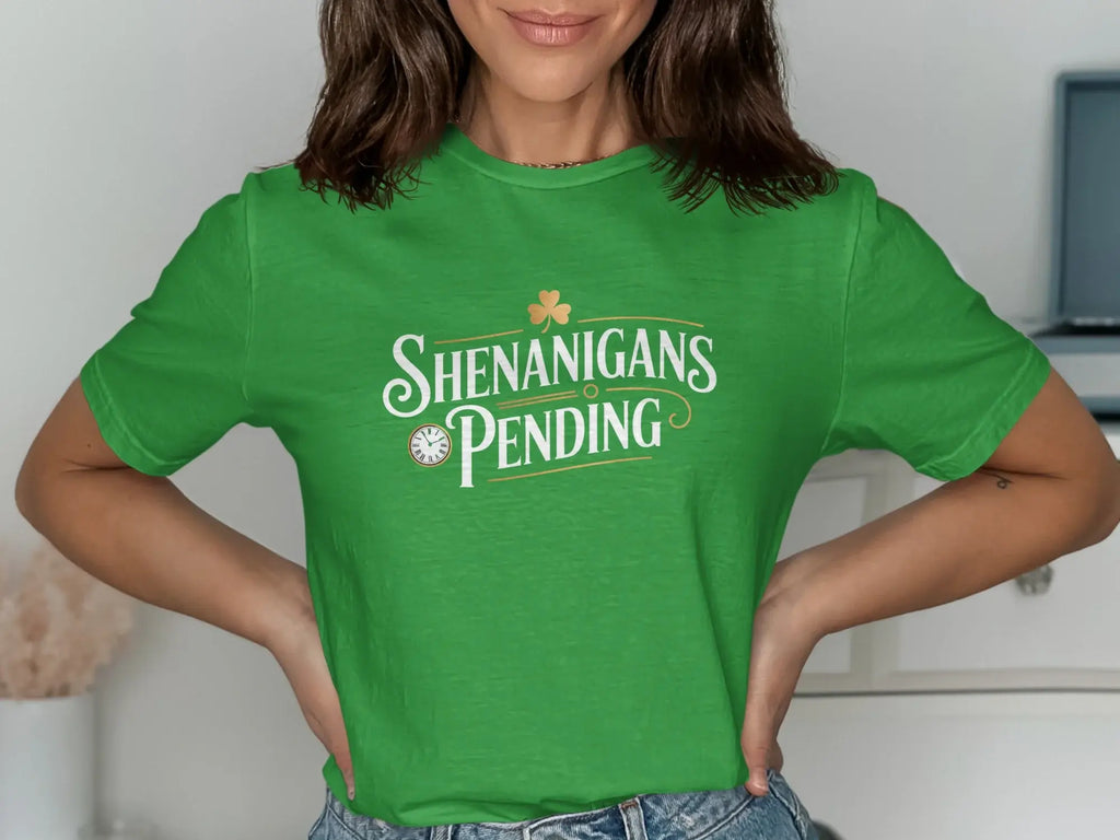 Shenanigans Pending Graphic Green T-Shirt